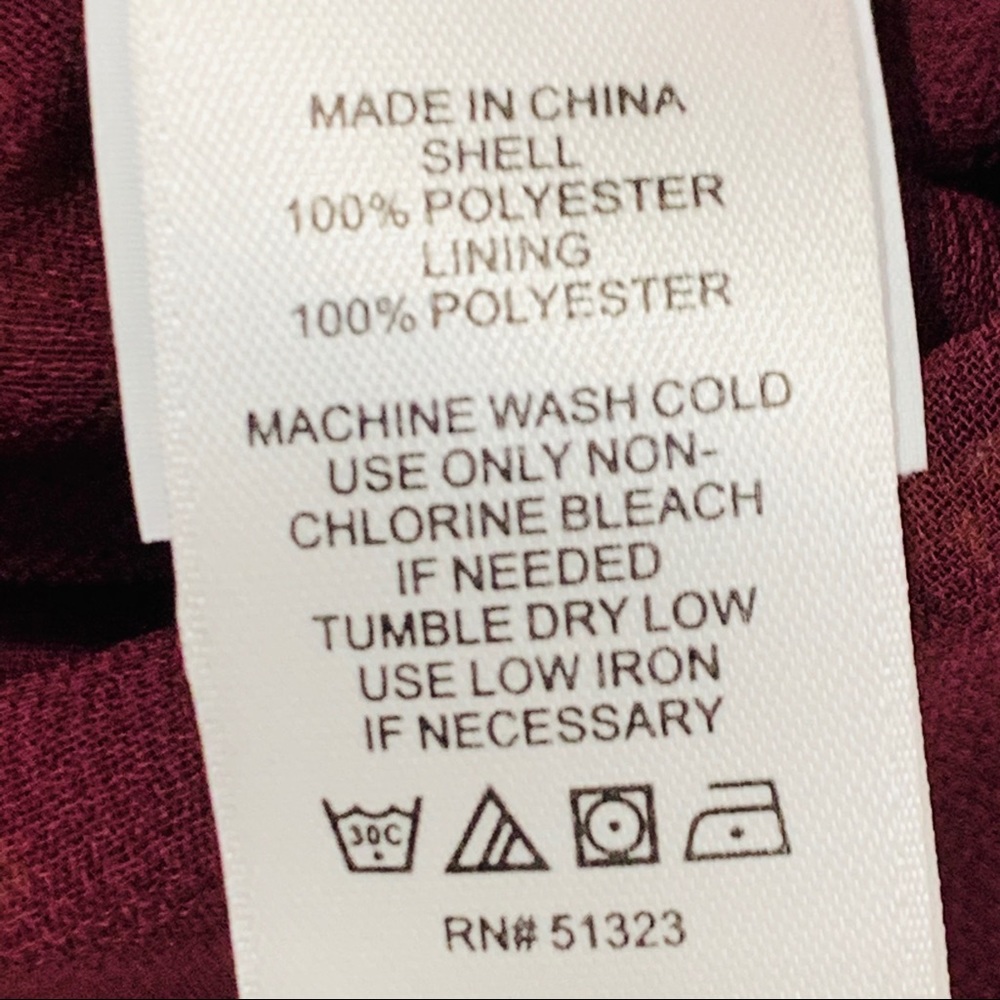 1. State Floral Burgundy Short Sleeve Blouse - Picture 8 of 9